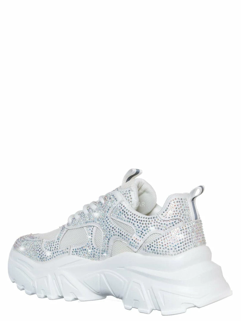 Liliana New Biaa1 Chunky Rhinestone Daddy Sneaker, Platform Festival Shoes