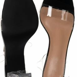 Forever Link Veronica28 Clear Glass High Heel Sandal, Womens Lucite Shoes