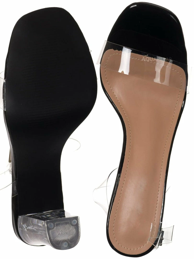 Forever Link Veronica28 Clear Glass High Heel Sandal, Womens Lucite Shoes