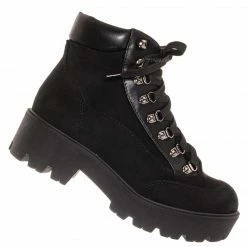 Soda Attic Lightweight Combat Boots W Padded Collar