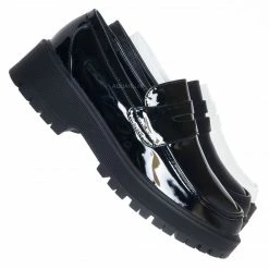 Forever Link New Chief60 Penny Loafers Platform Lug Sole - Vintage Creepers Chunky Work Flat Pumps Shoes Chunky Block Heel