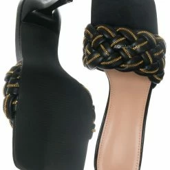 Delicacy Square21 High Heel Braided Mule - Women Slide In Sandal