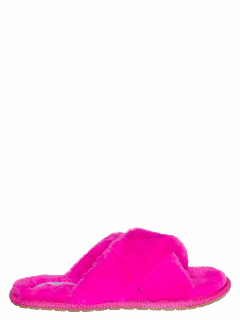 Liliana New Dearly1 Fluffy Faux Fur Slipper, Men Women Fuzzy Slides