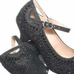 Forever Link Jemma02K Children Girl Rhinestone Crystal Glitter Pump For Wedding & Parties New