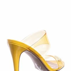 CityClassified Lisa Clear Lucite Glass High Heel Slipper - Women Vinyl Slip On Mule Sandal New
