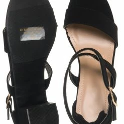 Top Moda Delia6 Block Heel Cross Strap Sandal, Women Strappy Dress Shoes