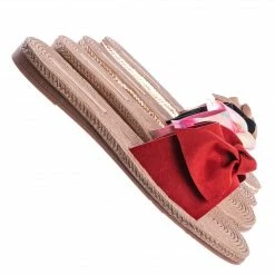 Bamboo Athena12 Espadrille Woven Knotted Bow Slides - Jute Rope Weaved Slip On Sandal