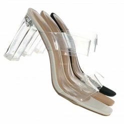 Bonnibel Shia5 Acrylic Vinyl Slipper - Women High Heel Mule New