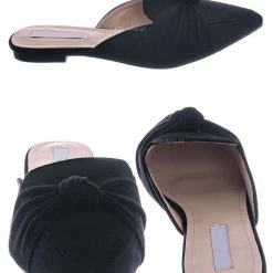Forever Link Mules11 Knotted Pointed Toe Slides - Women's Slide In Close Toe Slipper New