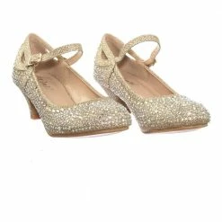 Forever Link Jemma02K Children Girl Rhinestone Crystal Glitter Pump For Wedding & Parties New