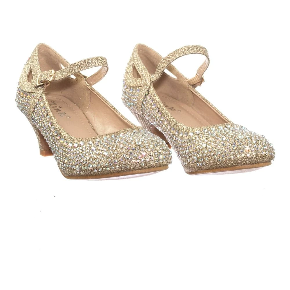 Forever Link Jemma02K Children Girl Rhinestone Crystal Glitter Pump For Wedding & Parties New