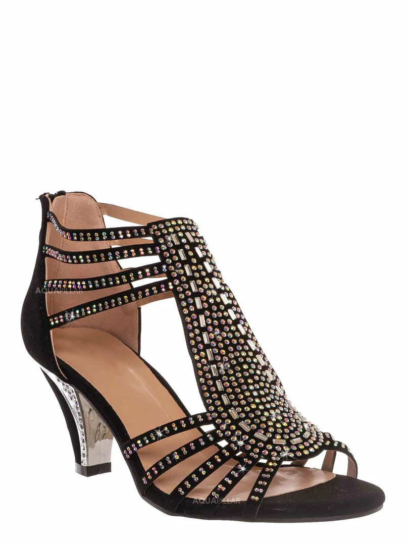 Forever Link Perform60 Rhinestone Crystal High Heel Sandal - Women Glitter Dress Shoes