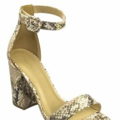 Delicious Iris Open Toe Chunky Heel Sandals - Women's 2 Piece Ankle Strap Dress Shoes