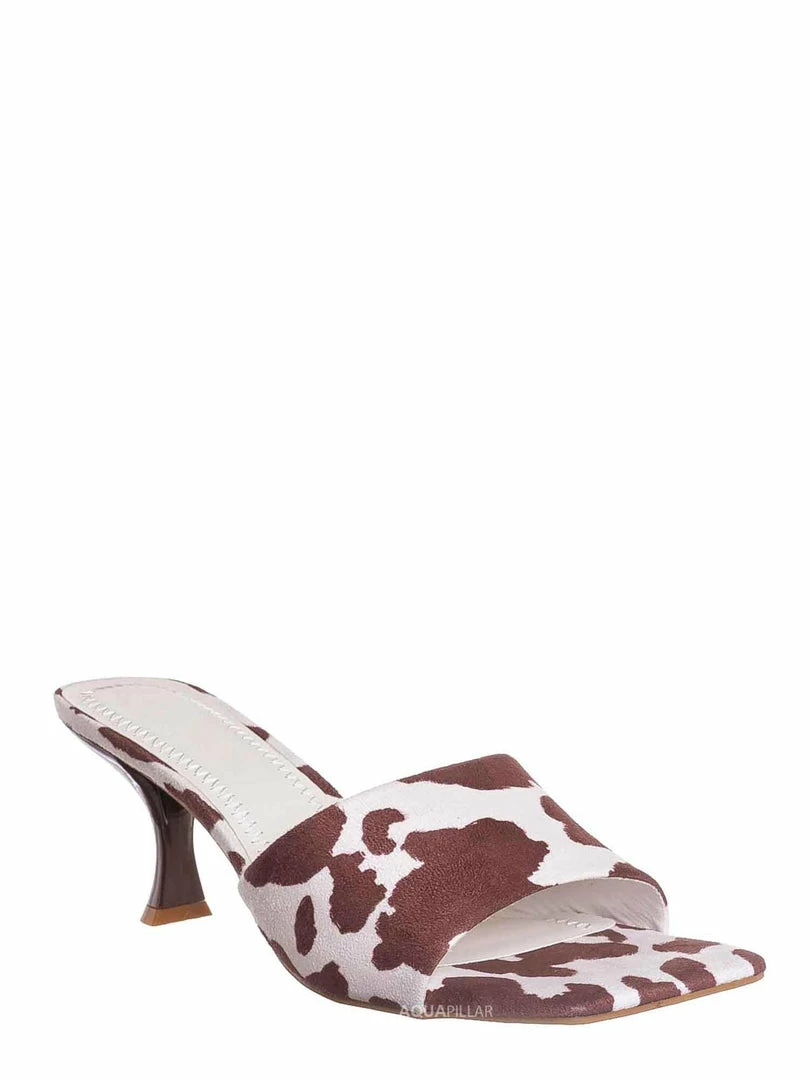 Anne Michelle Align03 Square Toe Slide In Mule - Women High Heel Slipper Cow Vinyl New