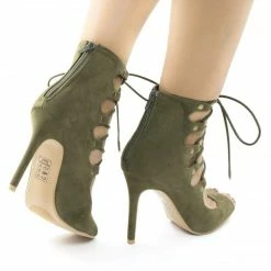 Natalia By Shoe Republic, Ghillie Corset Lace Up Peep Toe High Heel Sandal Pump Bootie New