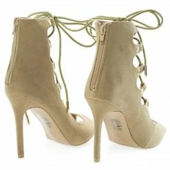 Natalia By Shoe Republic, Ghillie Corset Lace Up Peep Toe High Heel Sandal Pump Bootie New