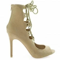 Natalia By Shoe Republic, Ghillie Corset Lace Up Peep Toe High Heel Sandal Pump Bootie New