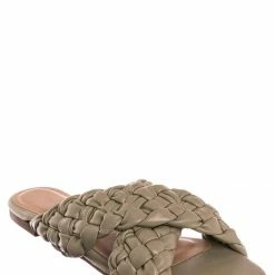 Bamboo Kick61 Thick Braided Woven Slides - Womens Open Squared Toe Slip On Mule Slipper New