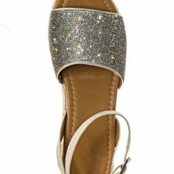 Forever Link Luxury96 Rhinestone Glitter Flatform Sandal - Women Ankle Strap Crystal Platform New