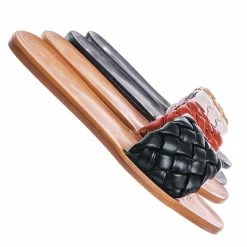 Bamboo Sunbathe78 Flat Puffy Woven Sandal - Women Summer Open Toe Slide In Weaving Mule New