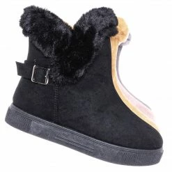 Bamboo Cozette03 Foldable Winter Faux Fur Slipper Bootie - Fold Shearling Snow Shoe New