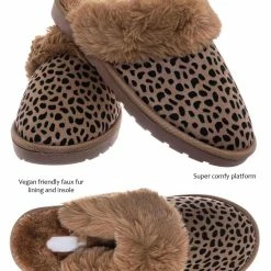 Bamboo Snuggle01 Winter Cozy House Slipper - Vegan Friendly Faux Fur Slip On Mule New