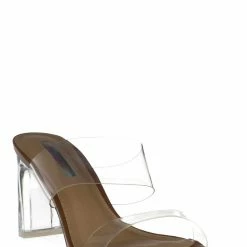 Liliana Aura1 Clear Lucite Slide In Mule - Women Glass Slipper