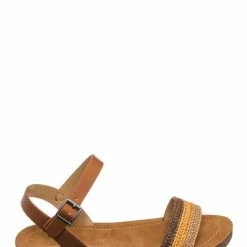 Soda Ample Boho Woven Flat Sandal - Women Contoured Novelty Bohemian Strap New