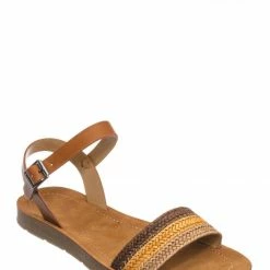 Soda Ample Boho Woven Flat Sandal - Women Contoured Novelty Bohemian Strap New