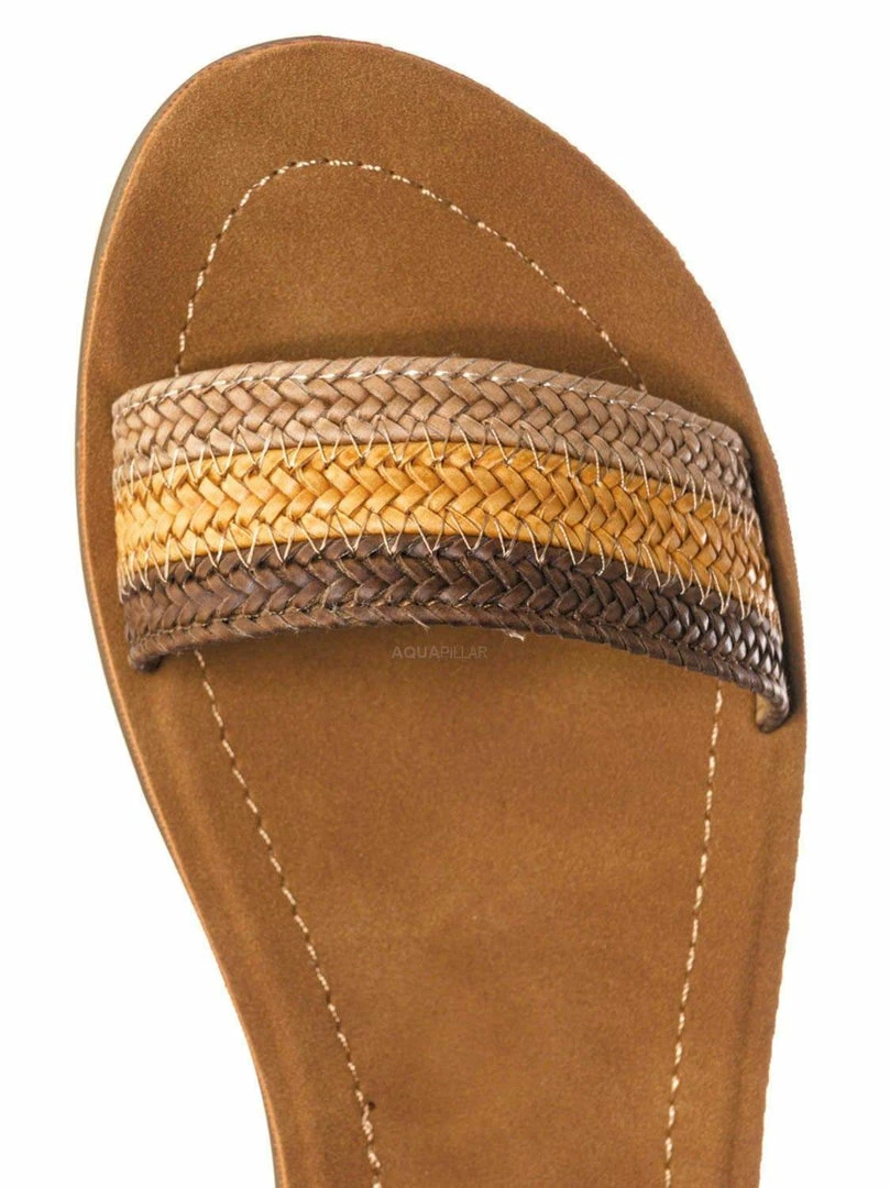 Soda Ample Boho Woven Flat Sandal - Women Contoured Novelty Bohemian Strap New