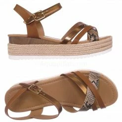 Soda Anita Espadrille Flatform Wedge Sandal - Color Combo Sharktooth Open Toe Shoe New