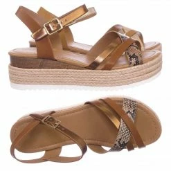 Soda Anita Espadrille Flatform Wedge Sandal - Color Combo Sharktooth Open Toe Shoe New