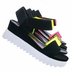Soda Aster Saw Edge Rubber Outsole Flatform Sandal - Shark Tooth Threaded Outsole