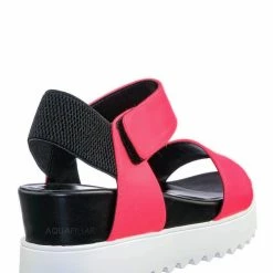 Soda Aster Saw Edge Rubber Outsole Flatform Sandal - Shark Tooth Threaded Outsole