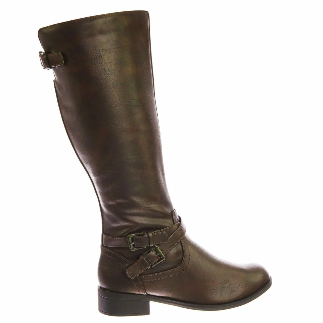 Soda New Bio Equestrian Inspired Fashion Riding Boots W Belt & Zipper Detail