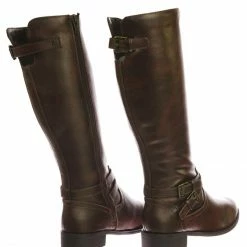 Soda New Bio Equestrian Inspired Fashion Riding Boots W Belt & Zipper Detail