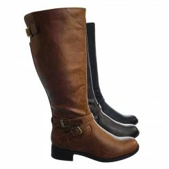Soda New Bio Equestrian Inspired Fashion Riding Boots W Belt & Zipper Detail