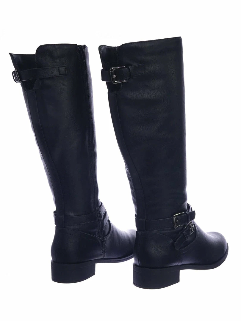Soda New Bio Equestrian Inspired Fashion Riding Boots W Belt & Zipper Detail