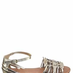 Soda Candle Woven Fisherman Huaraches Flat Peep Toe Sandal, Strappy Cage Gladiators New