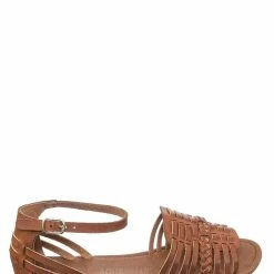 Soda Candle Woven Fisherman Huaraches Flat Peep Toe Sandal, Strappy Cage Gladiators New