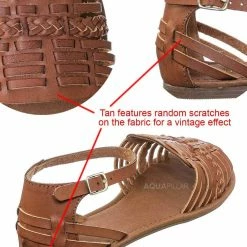 Soda Candle Woven Fisherman Huaraches Flat Peep Toe Sandal, Strappy Cage Gladiators New