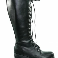 Soda Canopy Block Heel Combat Boots - Women Lug Sole Military Lace Ups New