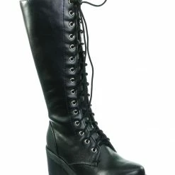 Soda Canopy Block Heel Combat Boots - Women Lug Sole Military Lace Ups New
