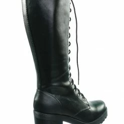 Soda Canopy Block Heel Combat Boots - Women Lug Sole Military Lace Ups New