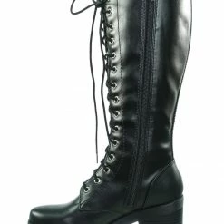 Soda Canopy Block Heel Combat Boots - Women Lug Sole Military Lace Ups New