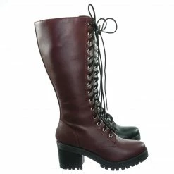 Soda Canopy Block Heel Combat Boots - Women Lug Sole Military Lace Ups New
