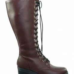 Soda Canopy Block Heel Combat Boots - Women Lug Sole Military Lace Ups New