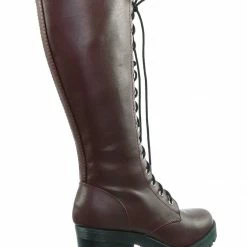 Soda Canopy Block Heel Combat Boots - Women Lug Sole Military Lace Ups New