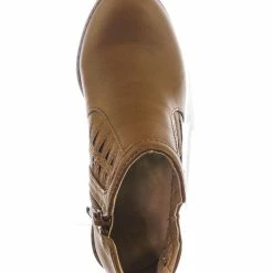 Soda Chance2 Children Girl Biker Stack Heel Ankle Booties V-Cut Perforated Cutout