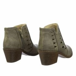 Soda Chance2 Children Girl Biker Stack Heel Ankle Booties V-Cut Perforated Cutout